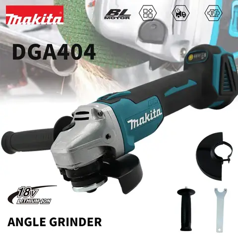 새로운 Makita DGA404 125mm 브러시리스 리튬 전기 앵글 그라인더 18V 충전식 절단기 고전력 기계 전동 공구