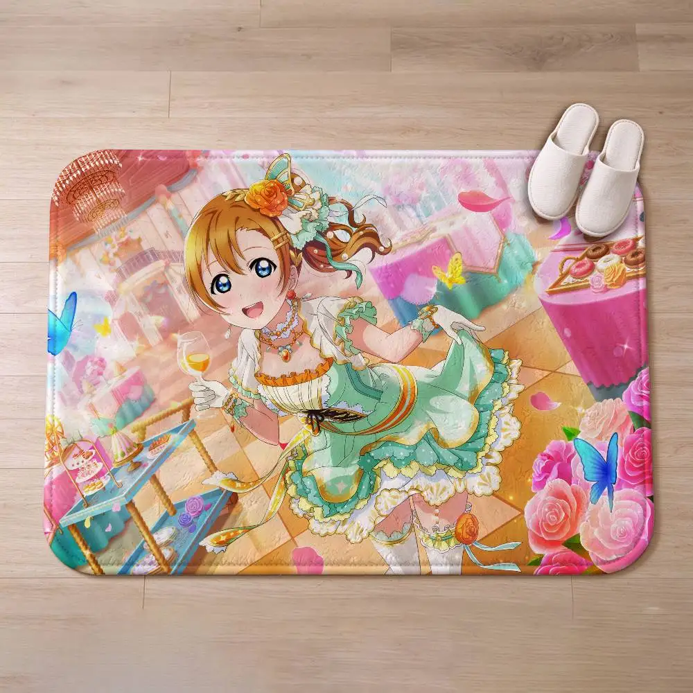 Official H-Honoka Kosaka LoveL-us Home Decor Short Plush Floor Mat, Non-Slip & Easy to Clean for Multi Doorways