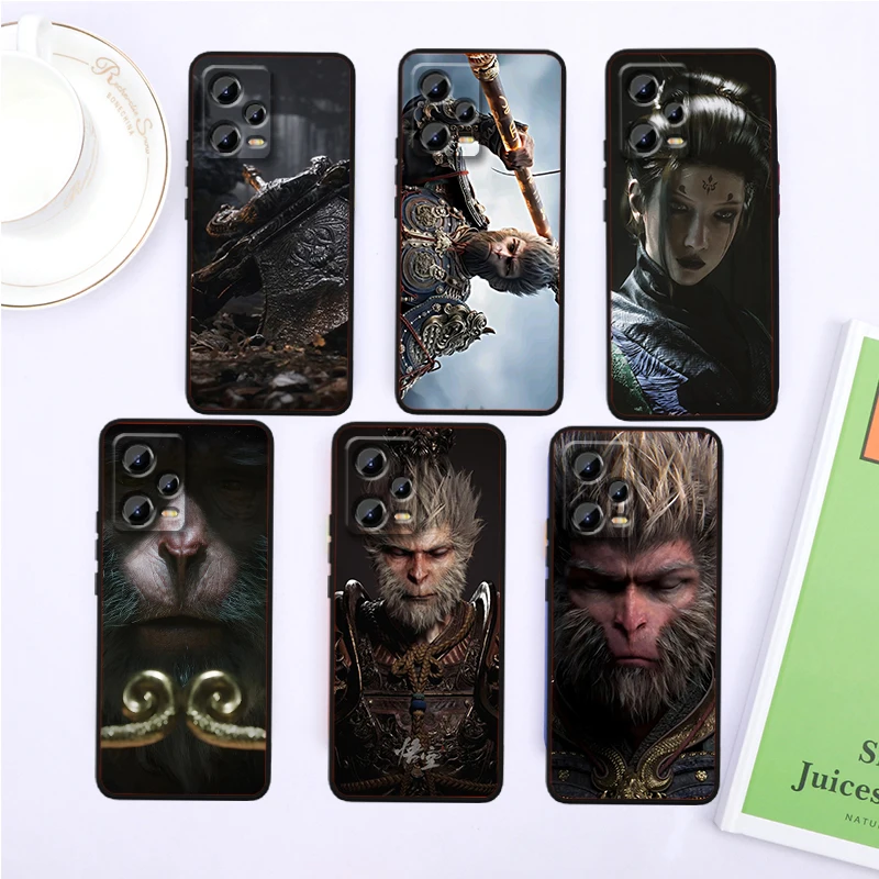 Black Myth Wukong Game Art For Xiaomi Redmi Note 13 12R 12 12S Turbo 11 11T 11S 10 10S Pro Plus 5G Black Soft Phone Case