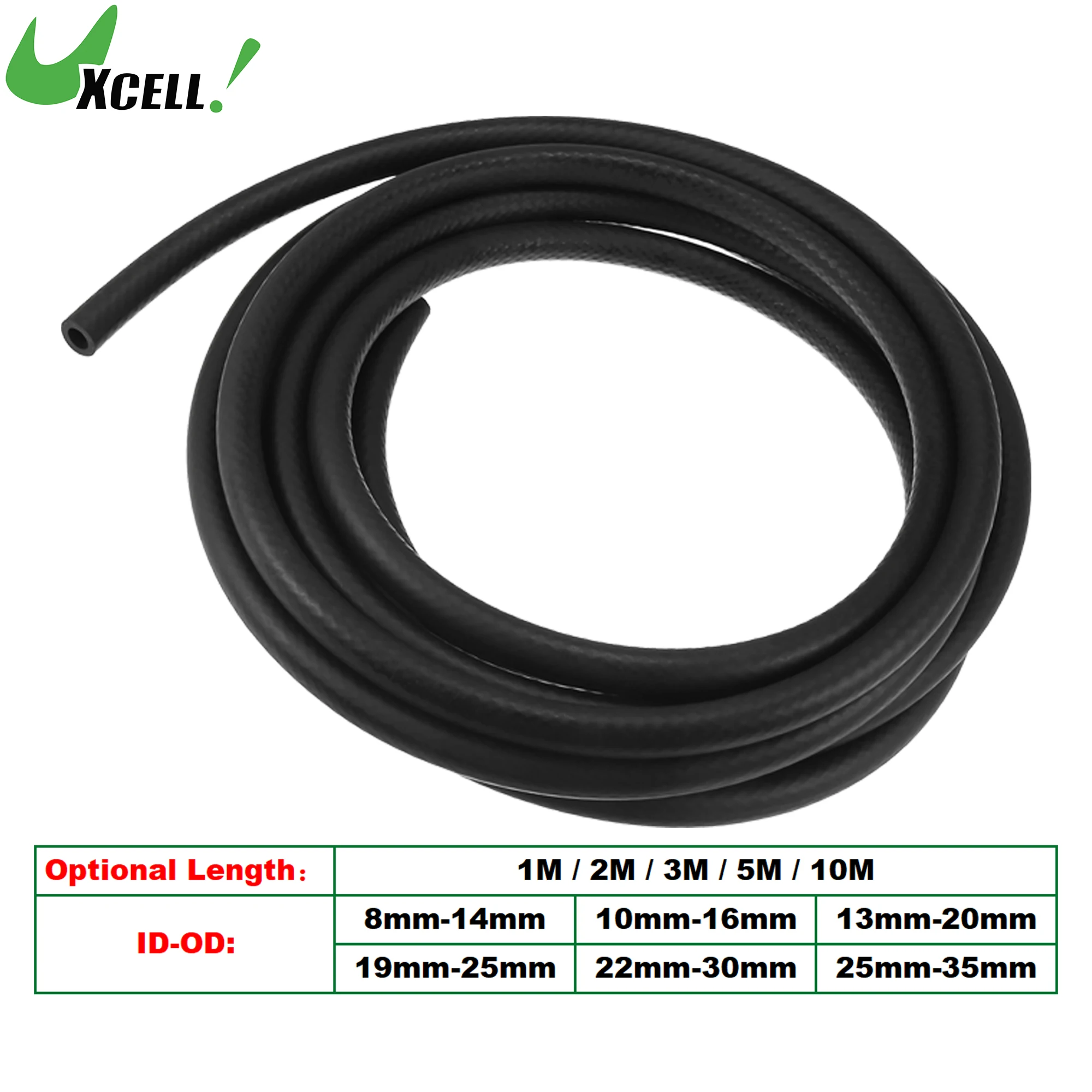 1M-10M Long 8mm-14mm 10mm-16mm 13mm-20mm ID to OD Car Flexible Straight Heater Radiator Hose Rubber Black Rubber