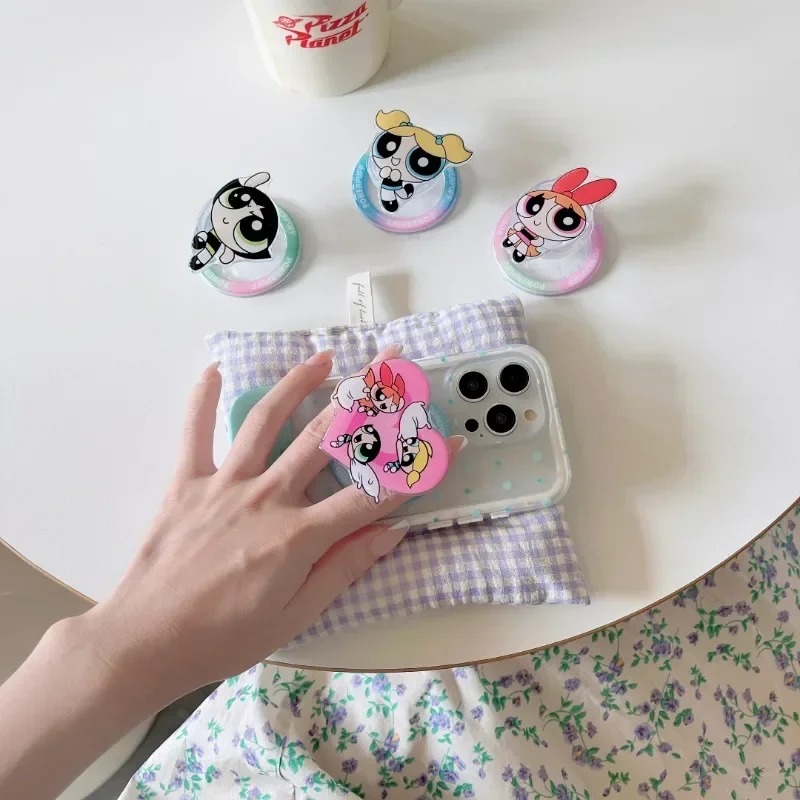 حامل الهاتف المحمول المغناطيسي الفتيات Powerpuff الكرتون لطيف ، ومناسبة لحالة اي فون
