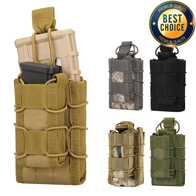 Molle Tactical Magazine Pouch Double Decker Single Airsoft Tactical AR M4 AR15 Rifle Pistol 9mm Mag Carrier Pouches Accessories