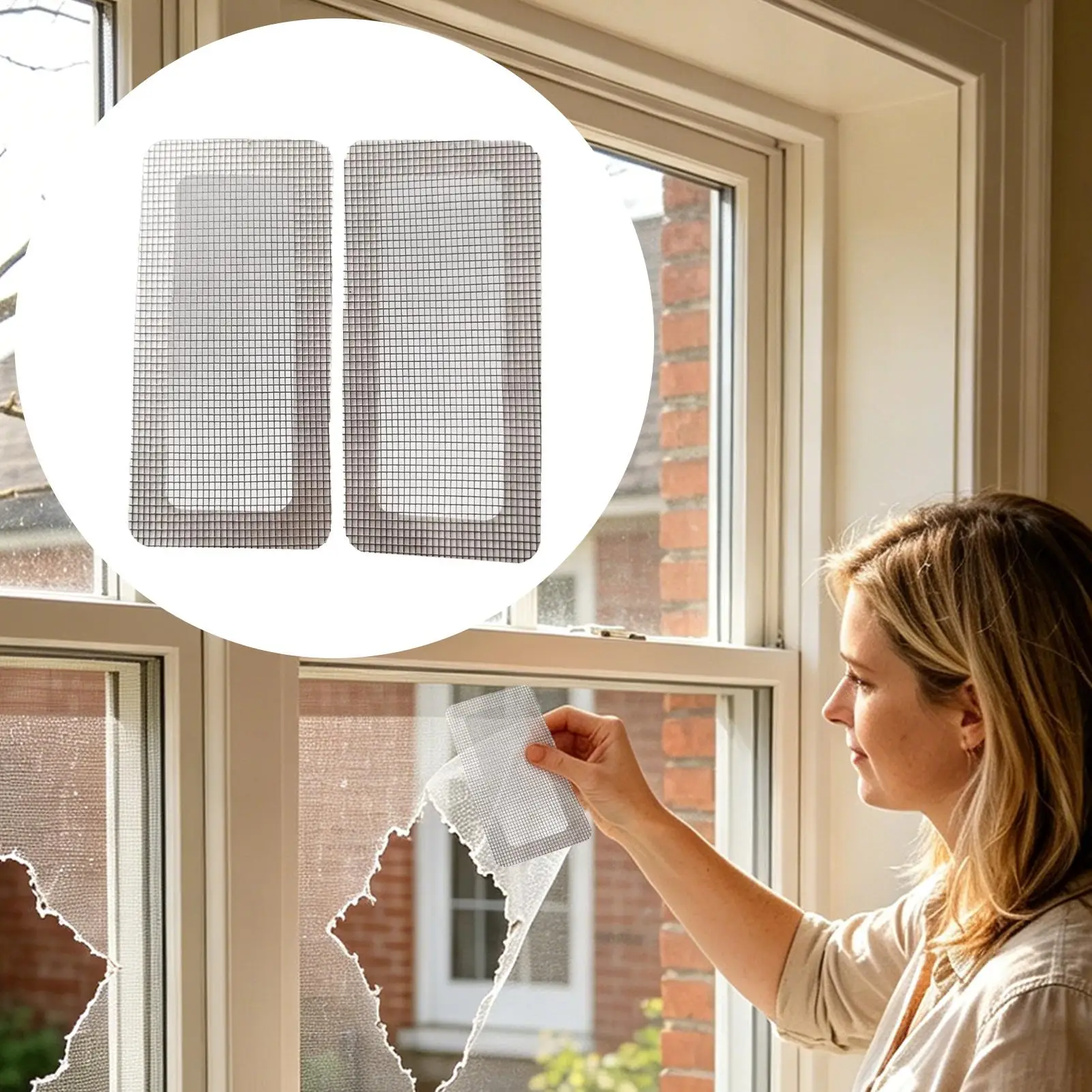 Self-Adhesive Window Mesh Repair Patch Screen Door Repair Tape 10 Pieces Insect-proof Mesh Window Sticker DIY Protector Strips
