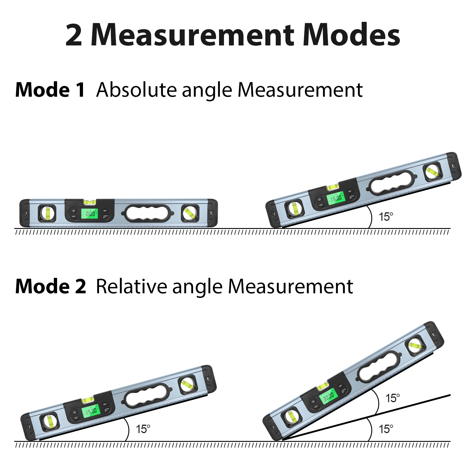 NEW Aluminum Alloy Digital Level Ruler Inclinometer Protractor Angle Finder 360 Degree Smart Level Meter Tool LCD Screen Display