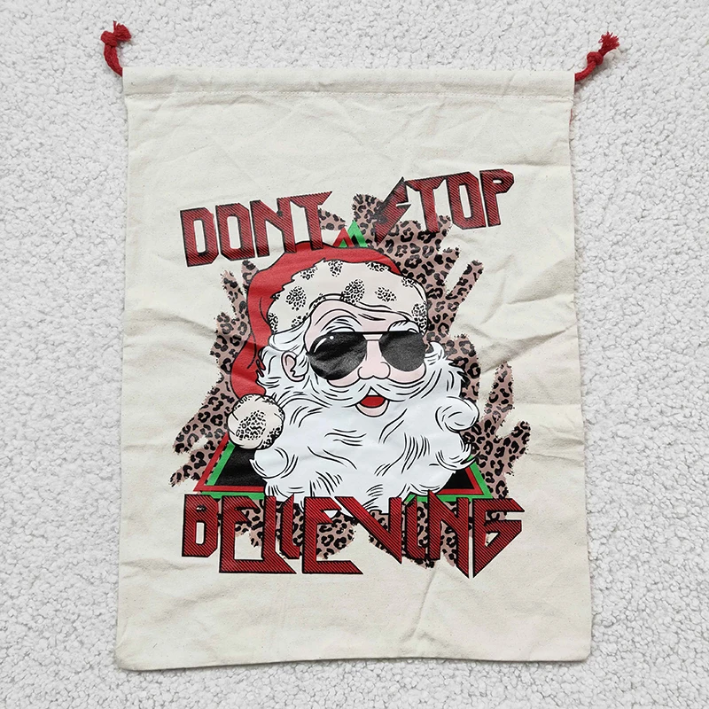 

Wholesale Don't Stop Believing Santa Christmas Gifts Presents Bag For Kids