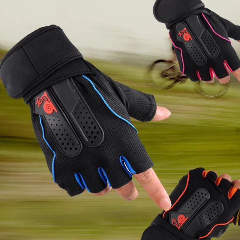 Men Women Gym Fitness Weight Dumbbell Palm Pad Glove Unisex Snails Half Finger Outdoor Sport Non Slip Cycling Mitten S35