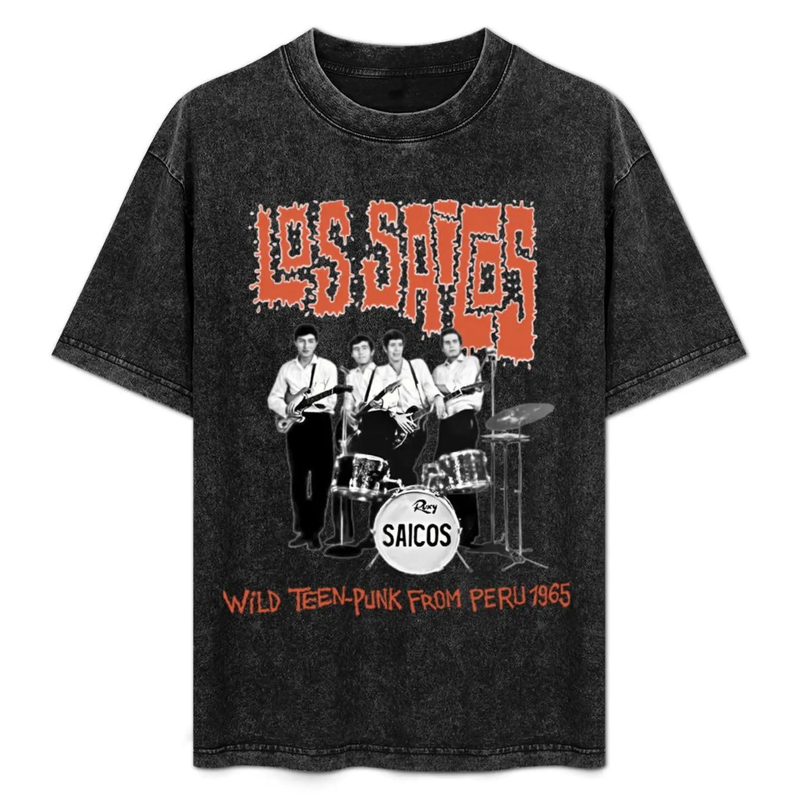 

Punk Rock Band L.os Saicos T-Shirt Abstract Pattern Print Top