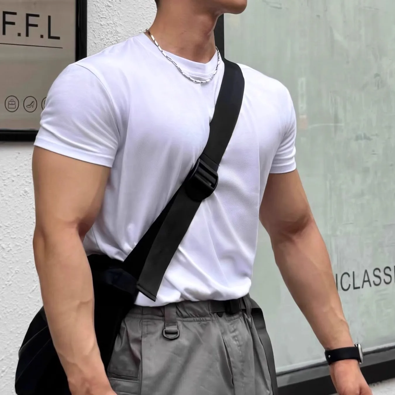 Summer Small Collar Slim Short Sleeve T-Shirt Men's British Yuppie Casual Top