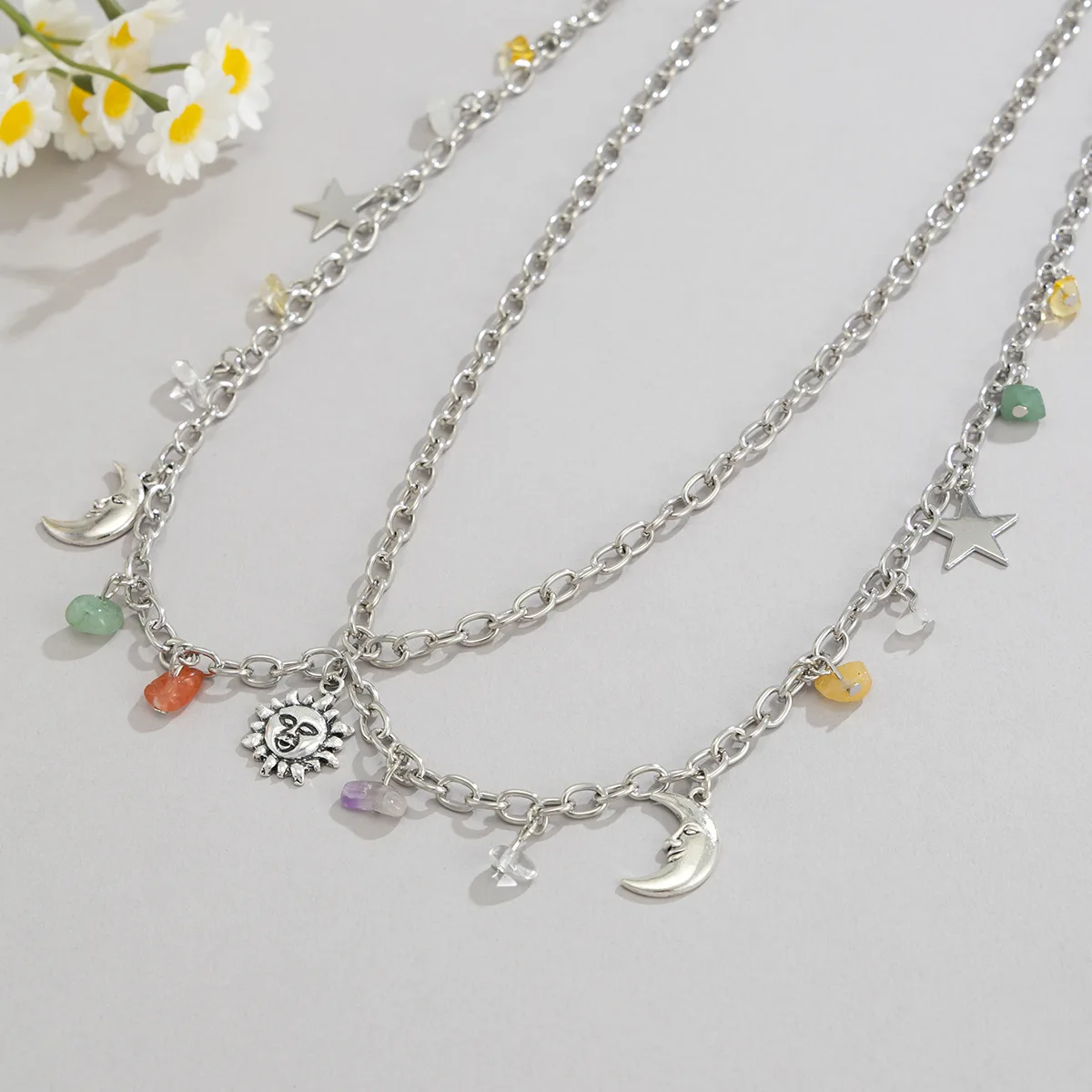 Boho Star Moon Sun Pendant Waist Chain 2025 Women's Simple Gold Metal O-Chain Girls Vacation Beach Fashion Jewelry - view 6