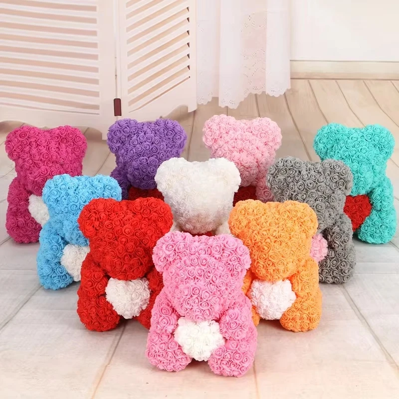 PE Foam Artificial Flowers Home table Wedding Accessories DIY Decorative Gifts Scrapbook Papar Bear Holiday Party arch Ornaments