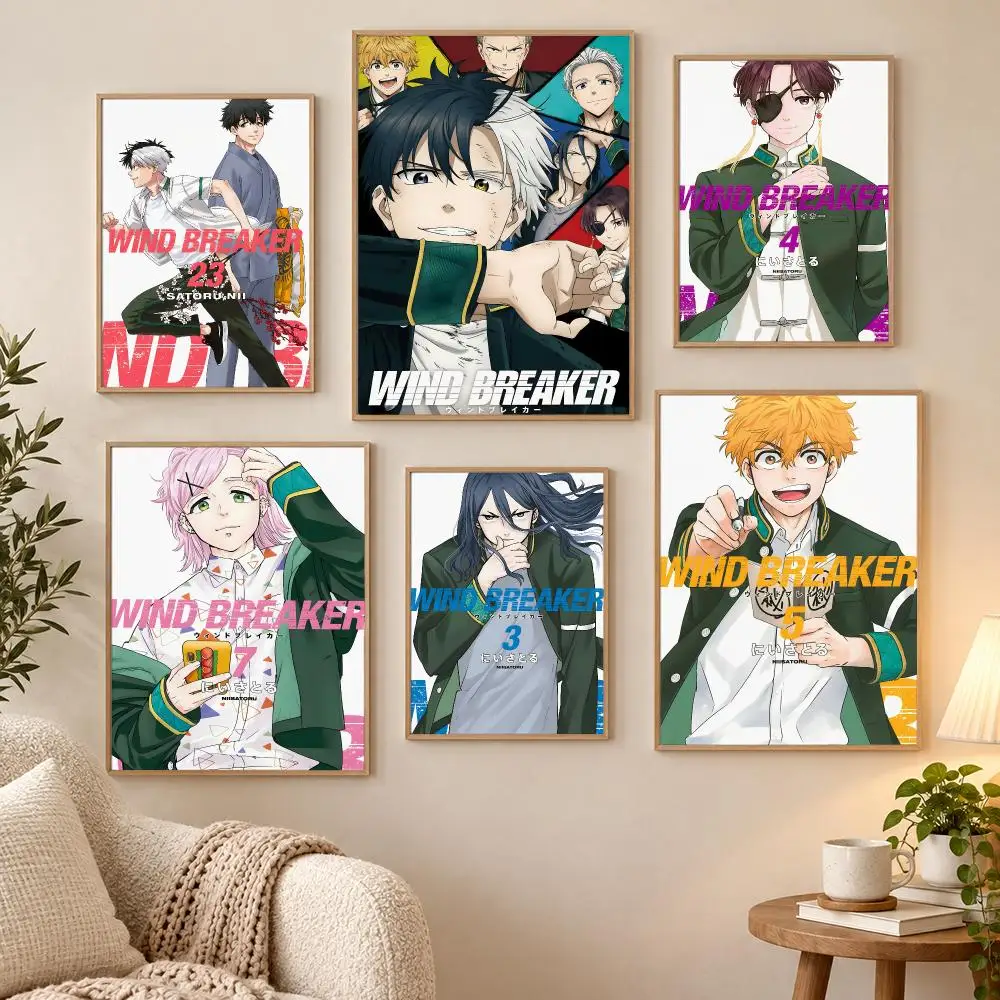 Anime Wind Breaker Poster Waterproof HD Modern Peel And Stick Wall Decor Living Room Dorm Garage