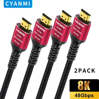 CYANMI 8K HDMI 2.1 Cable 4K@120Hz 8K@60Hz HDMI2.1 Cable 48Gbps Adapter For RTX 3080 eARC HDR10+ Video Cable PC Laptop TV box PS5