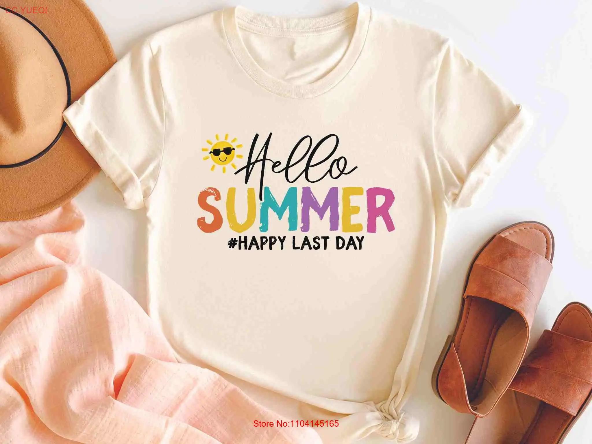 

Футболка «Последний день школы» Happy Teacher GifT End Year Hello Summer Break с длинными или короткими рукавами