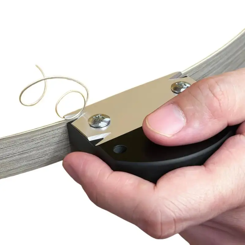 Cortador de bandas de borde plano de chaflán de madera, recortador de bordes de chapa, raspador de rebabas para herramienta manual de carpintería