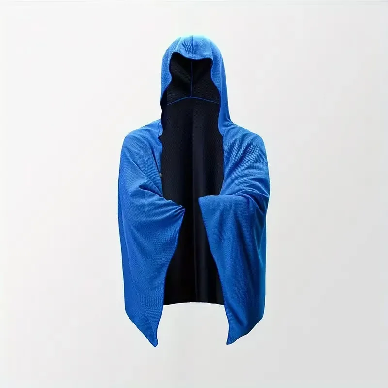 Quick-Drying Beach Poncho with Hood Sunscreen Dive Shirt Absorbent Towel for Changing Hot Spring Soak Seaside Tourism P2