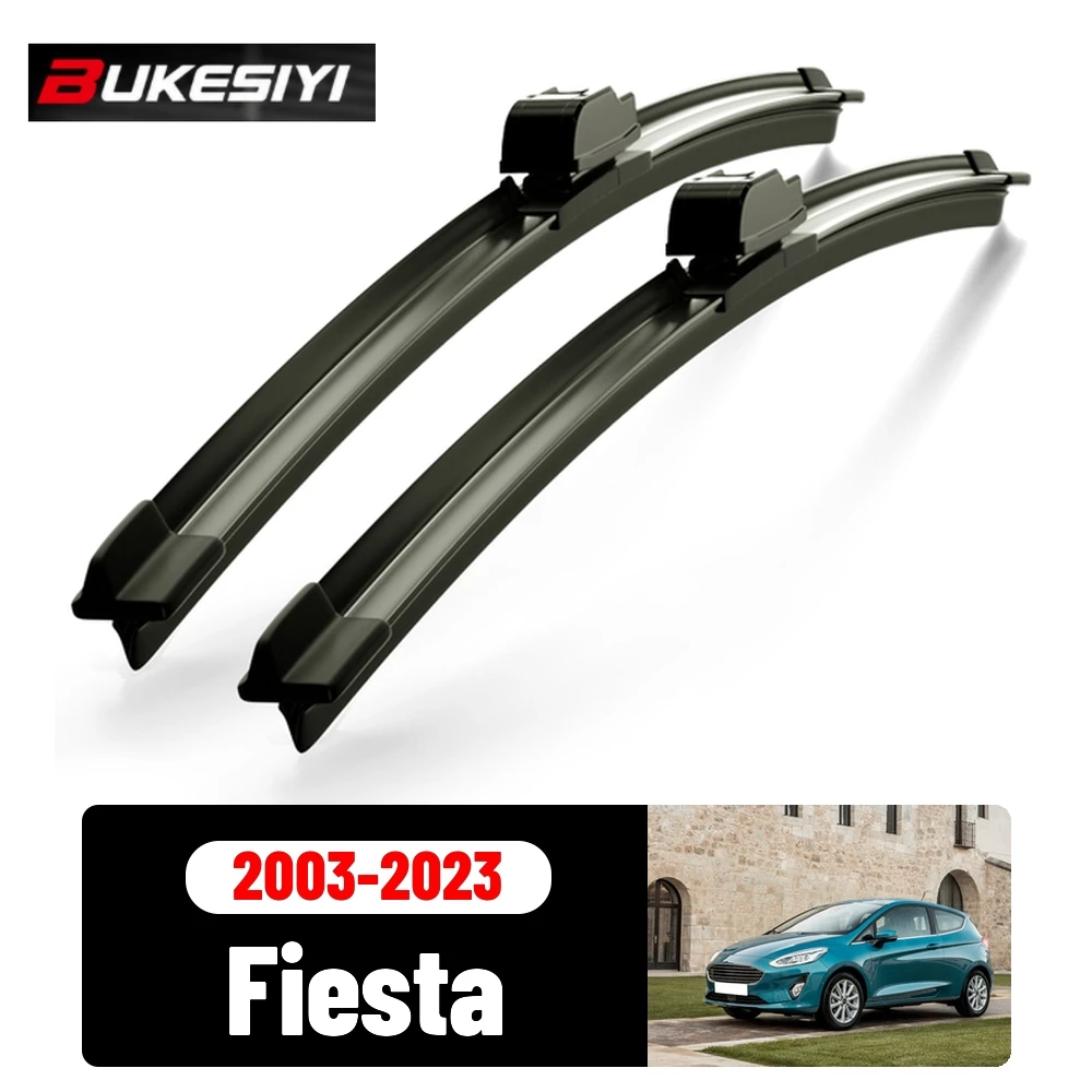 2 Stück Frontscheibenwischer für Ford Fiesta 2003-2023, geräuschlos, langlebig, hochwertige Scheibenwischerblätter, Zubehör 2006 2012 2016 2022