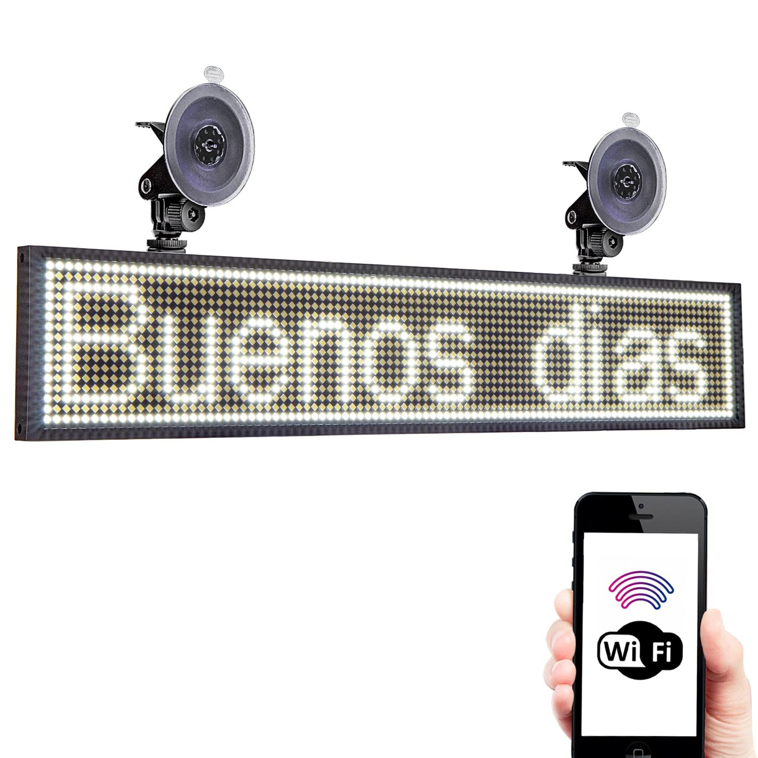 Wireless WiFi Car LED Display  Board Interior Indicator Light Taxi Panel Programmable Sign Screen Rear Window Warning Roof Light