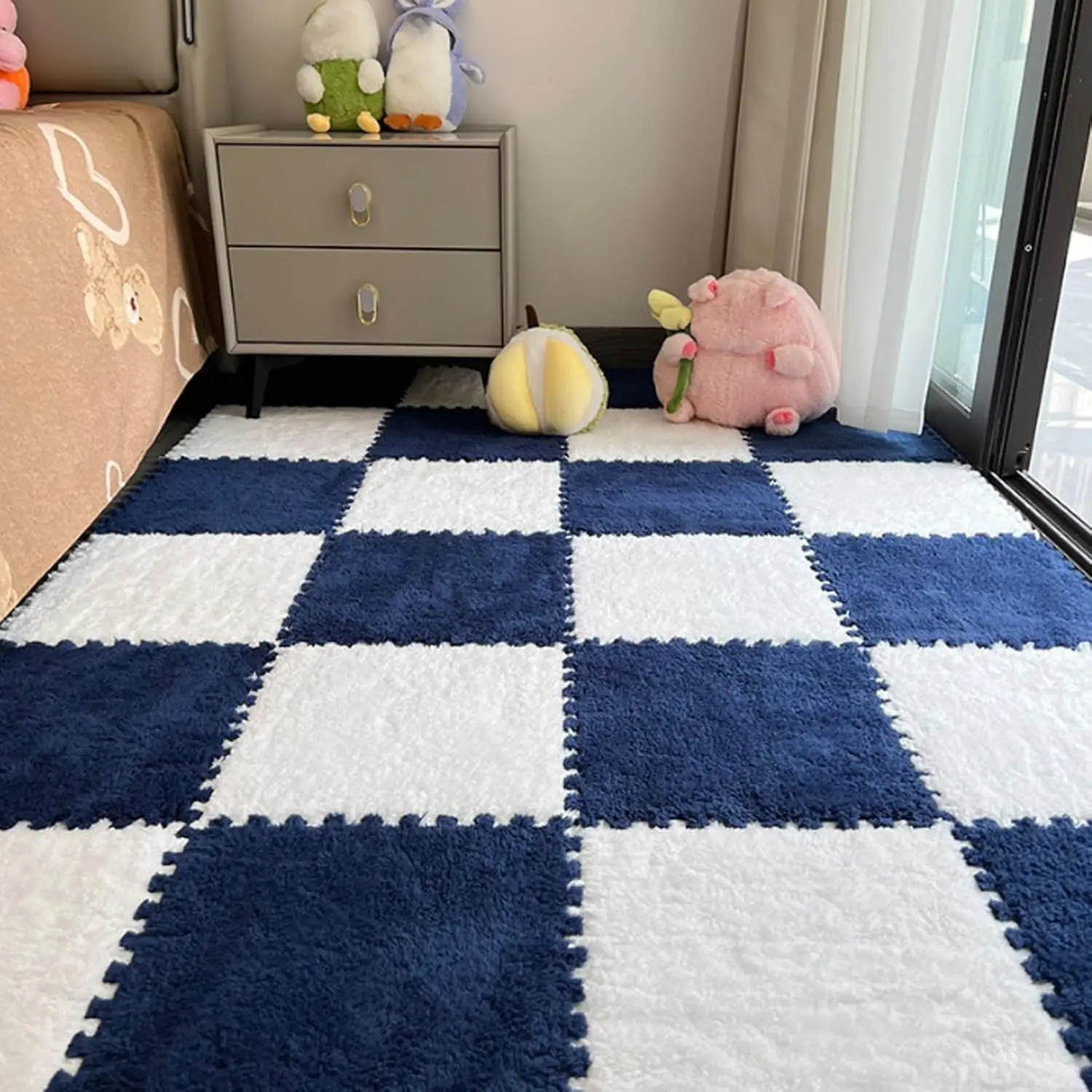Interlocking Foam Carpet Tiles 30 x 30 cm, Kids Carpet Squares