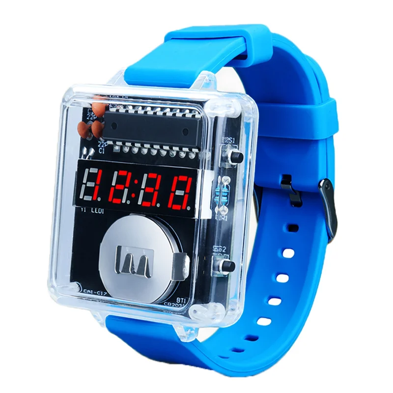 M13K-DIY Soldering Practice Project Kit LED Watch Kit With LED Display For Electronics Beginners, Elementary And Middle