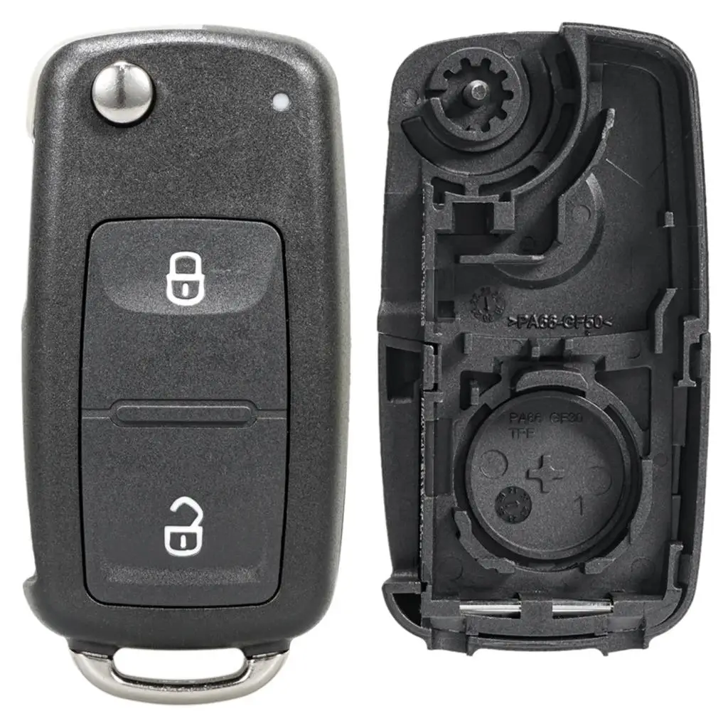 2 3 Button Car Remote Flip Key Fob Case Shell For Volkswagen Golf MK6 Polo Beetle Tiguan Touran Passat Caddy Jetta Eos Scirocco