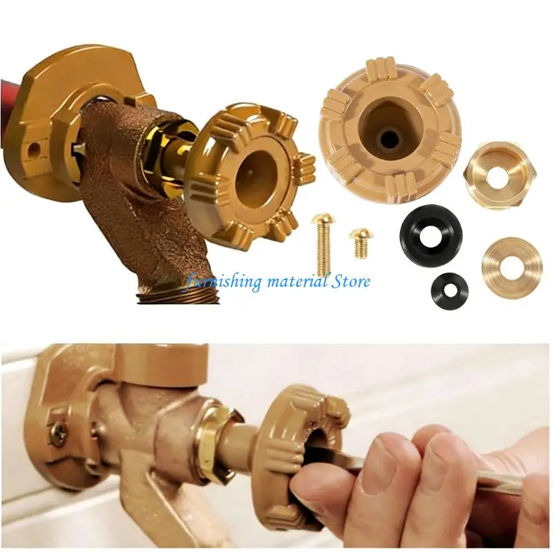 Y5GD Faucet Repair Easy Metal Component Metal Handle with Screws Nut Washer Valves for Devices Models 14 and 18 Accessories