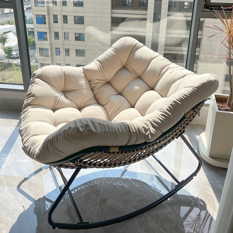 

Rocking chair recliner balcony casual rattan single reclining sofa chair