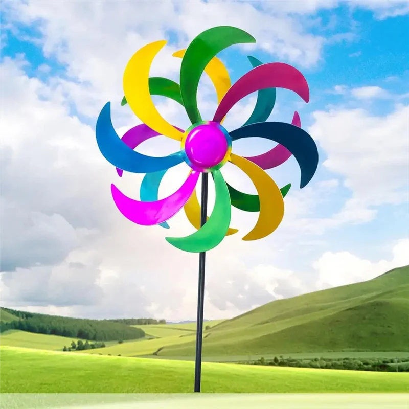 

ABUN-Wind Spinners For Yard And Garden Metal Sculpture Kinetic Colorful Wind Spinners Easy To Assemble Metal Wind Spinners