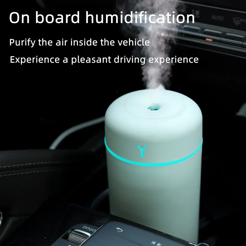 Portable air humidifier 420ml, micro atomizer, USB cold fog atomizer with color soft Nick lamp, for household car purifier