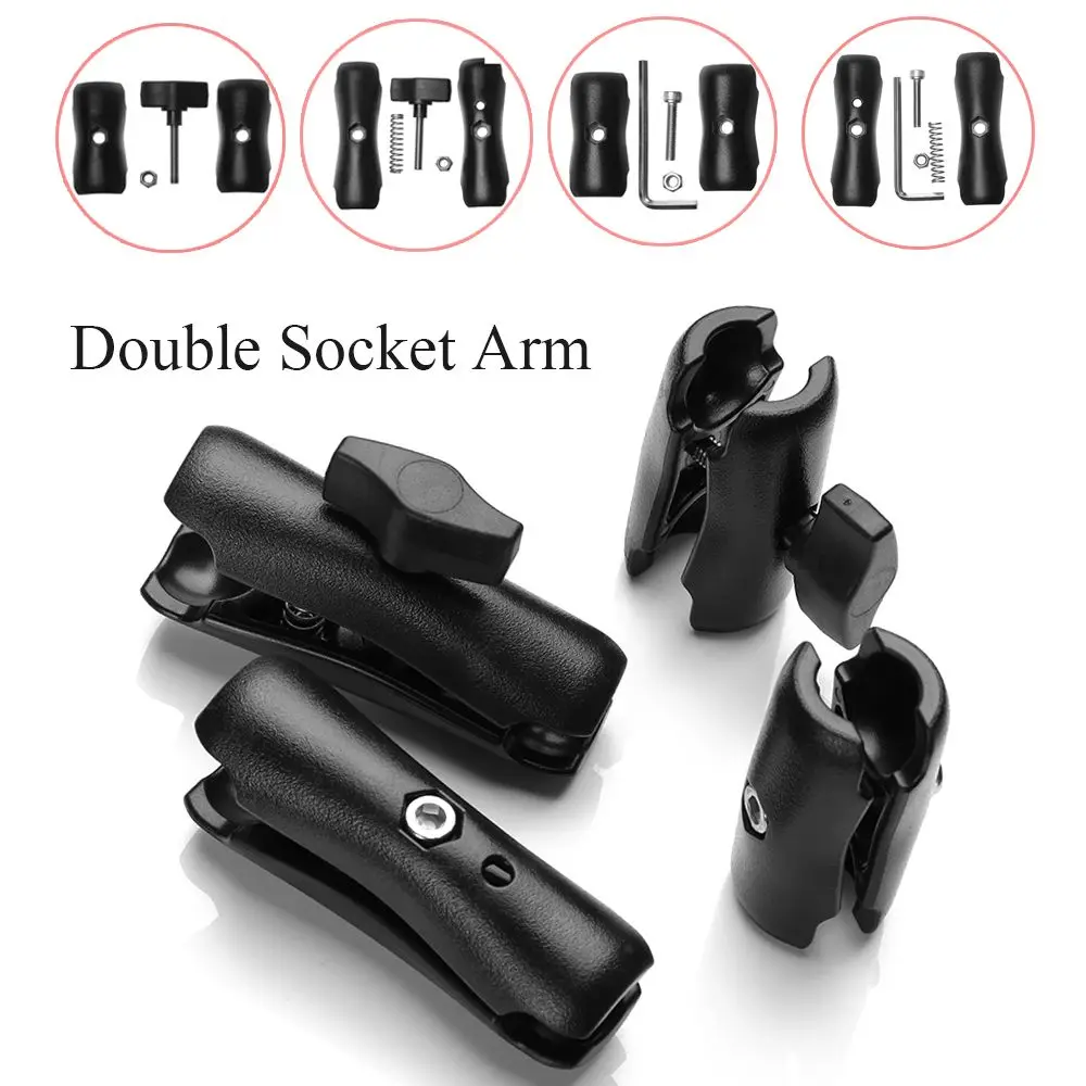 65mm or 95mm Detachable Action Camera Accessories Bicycle Motorcycle Phone Holder Double Socket Arm for Ram Mount Ball Bases