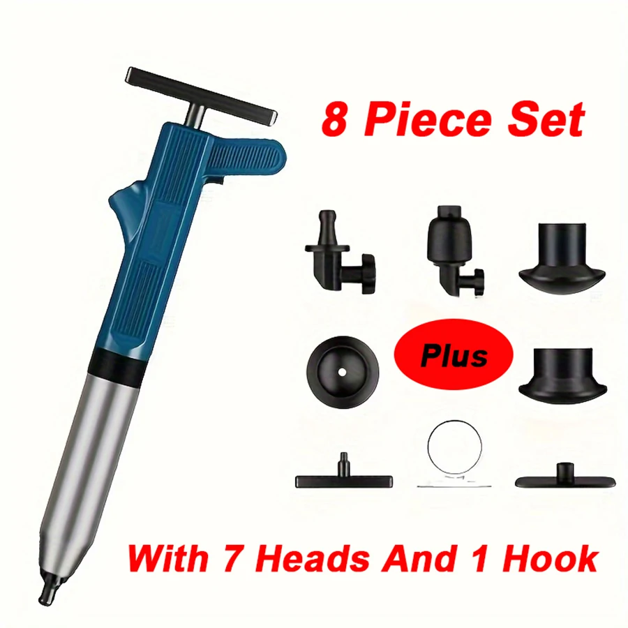 Toilet Plunger High Pressure Air Drain Blasting Pump Dredge for Kitchen Bathroom Clogged Pipes Sinks Floor Drains