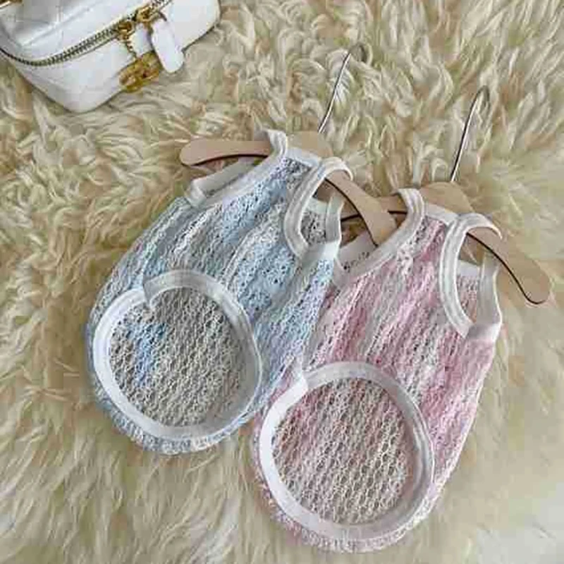 

Schnauzer Bow Tank Top Summer Hollow Lace Dog Clothes Puppy Breathable Mesh Sling Pet Cool T-Shirt XS-XL