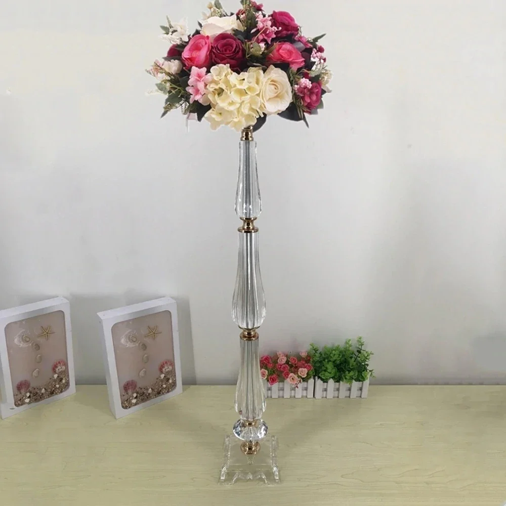 

2019 New Flower Vases 78 CM/ 30.7" Tall Acrylic Flower Stand Wedding Centerpiece Event Road Lead Flower Rack For Home Decoration