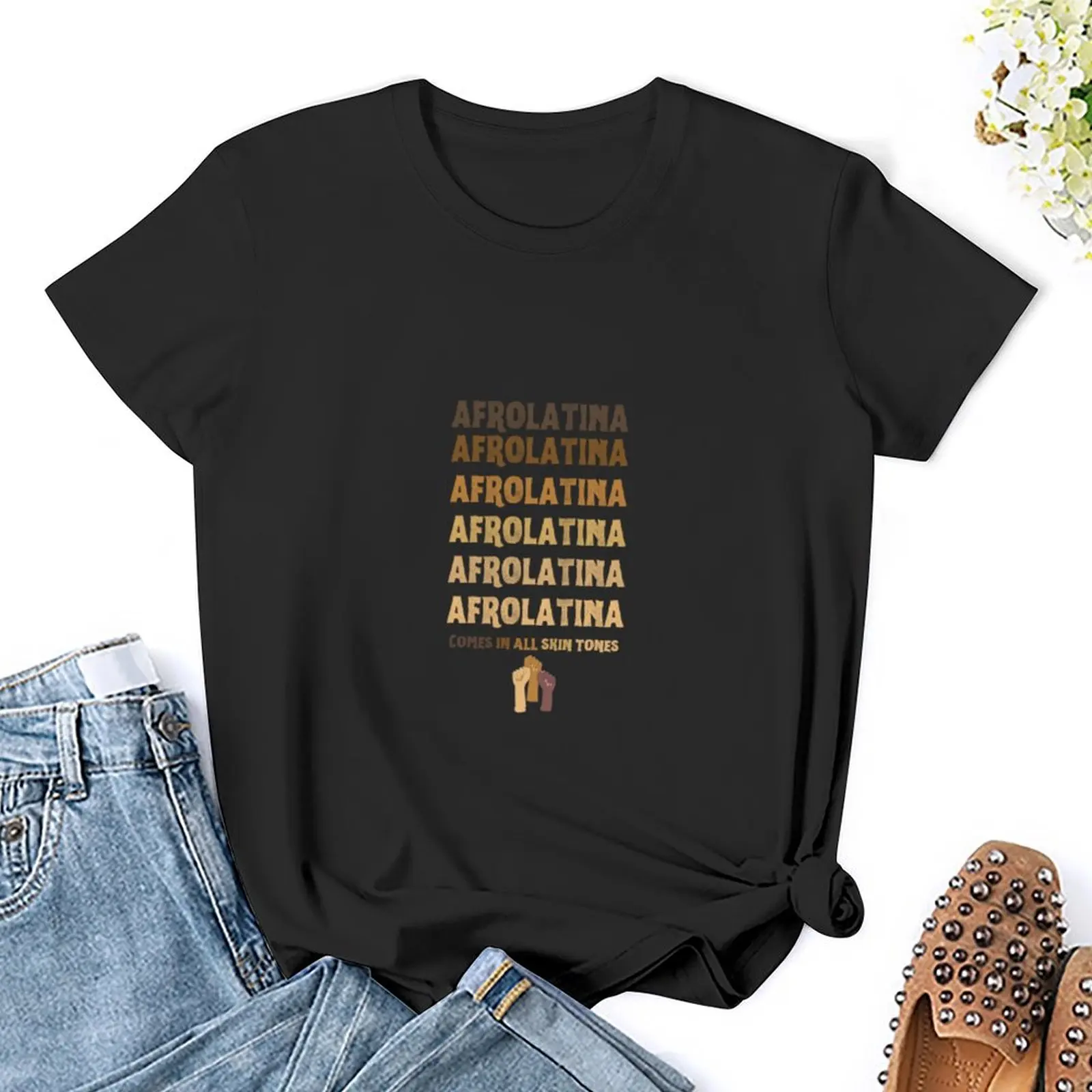 Afrolatina kommt in allen Haut tönen T-Shirt Hemden Grafik T-Shirts weibliche Kleidung Sommer Tops lustige koreanische Frauen kleider