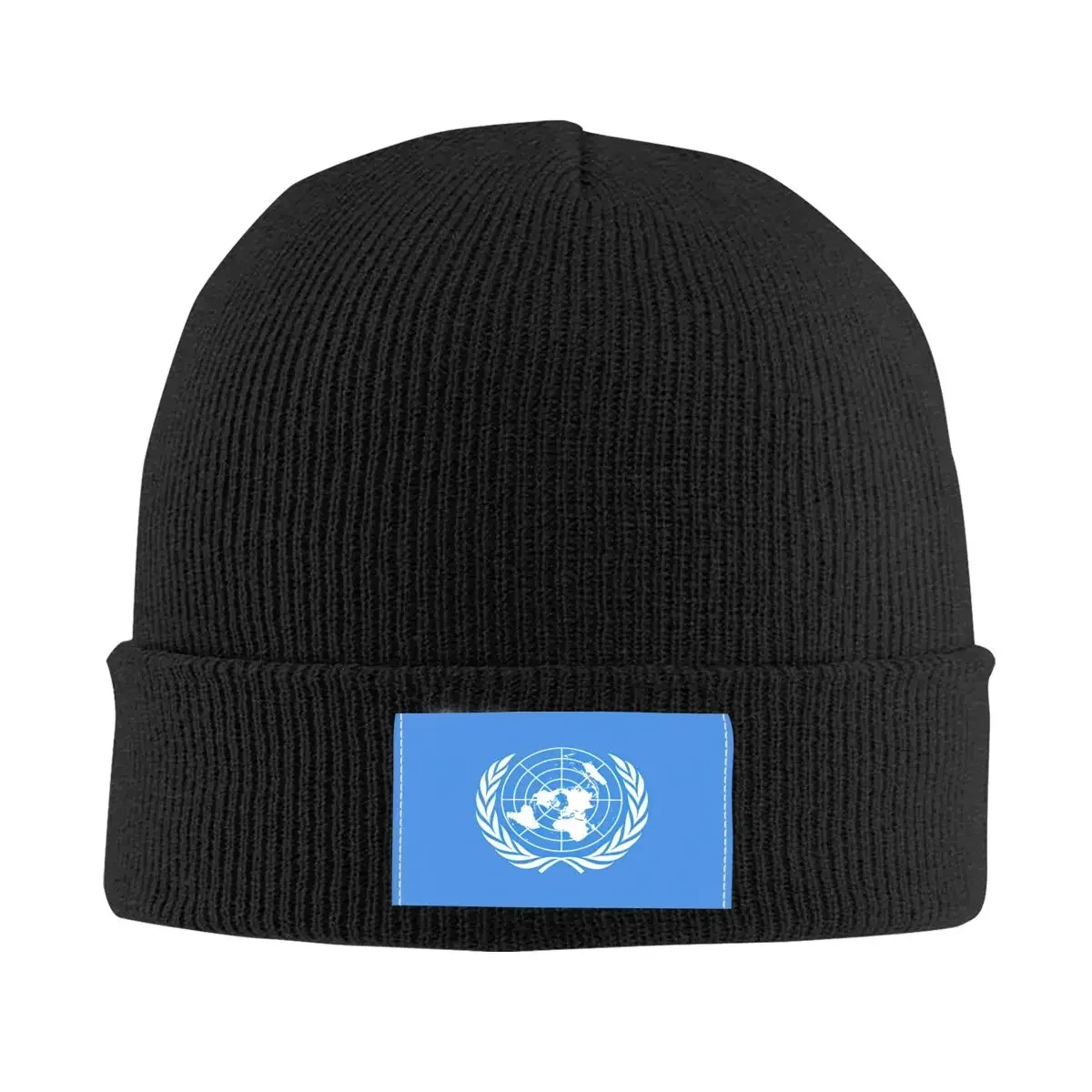 The United Nations Flag Authentic Version Knit Hat Cap Knitted Beanie  Beanies  Unisex Hipster