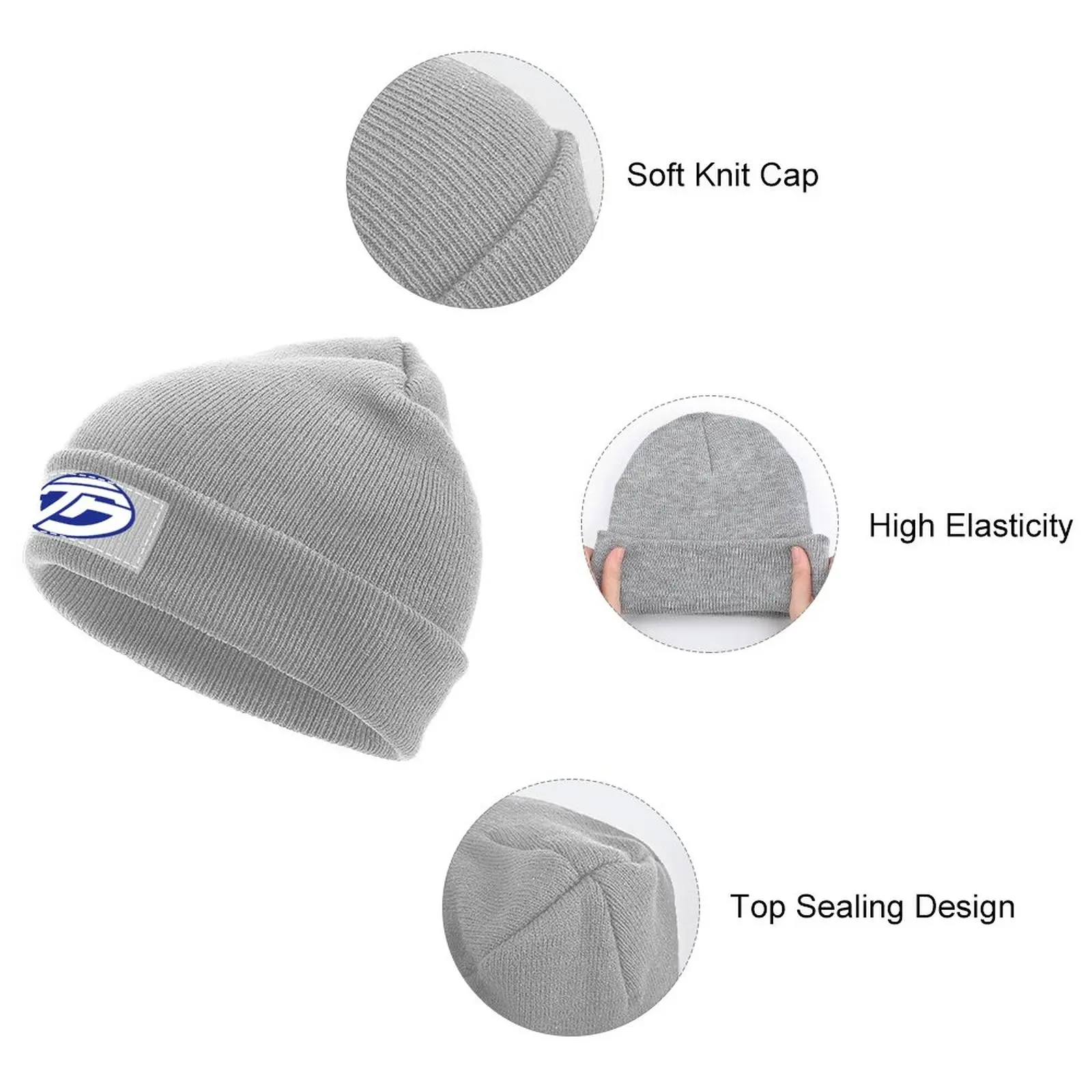 Teku Logo Plain White on Blue Knitted Hat Trucker Cap Hat Man Luxury Luxury Brand Visor Mens Tennis Women\'s