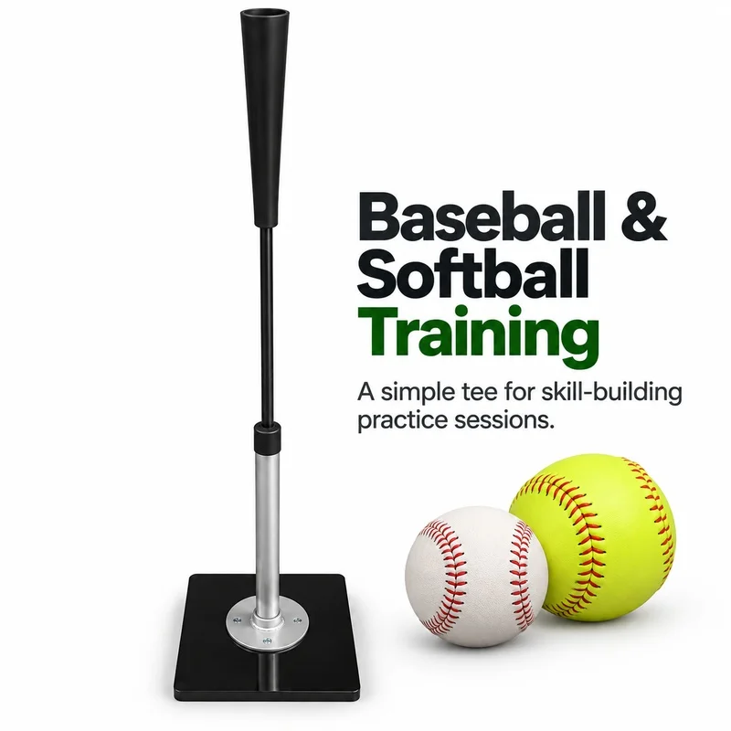 Adjustable Baseball Batting Tee Training Stand for Kids and Adults Hitting Practice