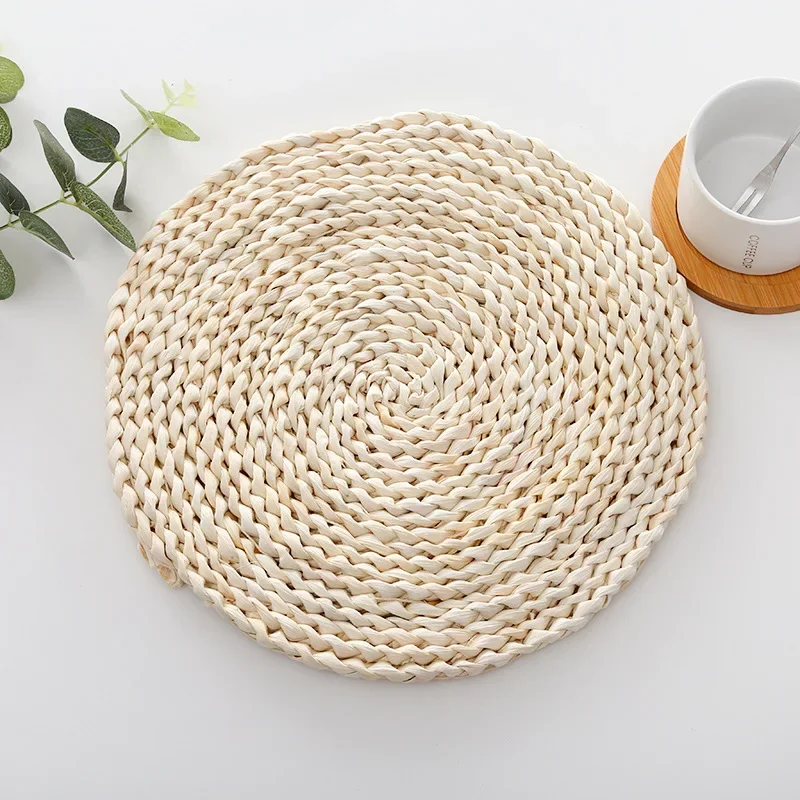 Round Woven Placemats for Dining Table,Natural Braided Rattan Tablemat,Hollow Wicker,Charger Plates for Holiday Kitchen TableMat