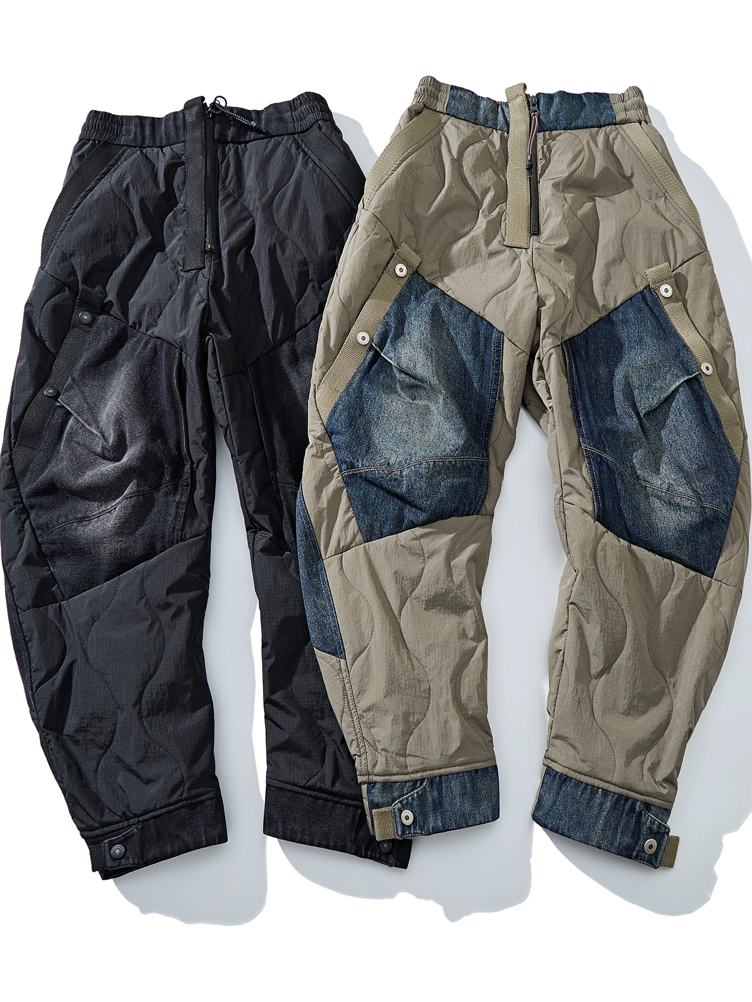 

Модные американские рабочие брюки свободного кроя из хлопка с лоскутным дизайном, многофункциональные, повседневные, длинные, для мужчин