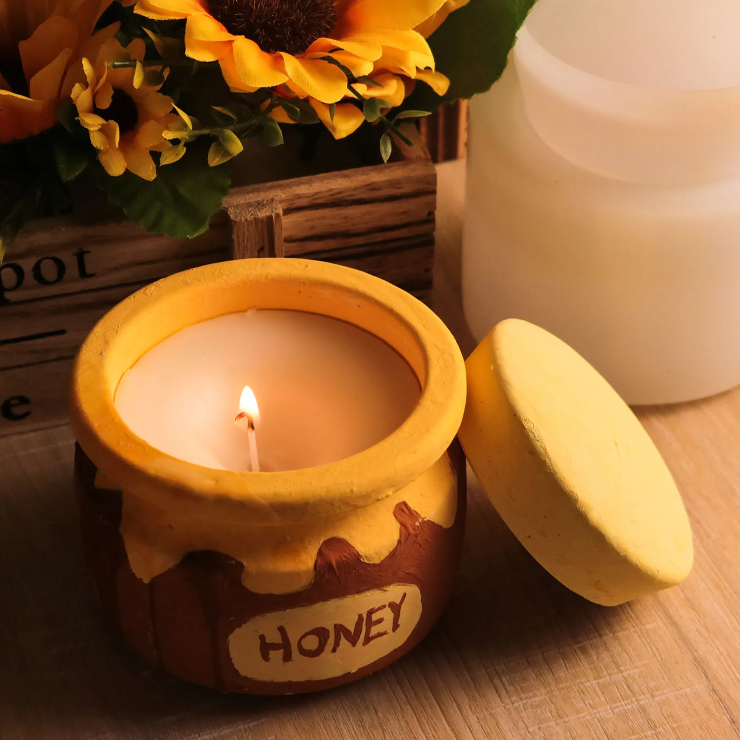 Circular Candle Tank Casting Mold Gypsum Cement Storage Tank Resin Molds DIY Kitchen Seasoning Honey Tank Flower Cup Home Decor