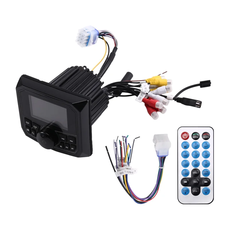 

【Price Drop !!】 Waterproof Marine Stereo Radio 5.0 BT MP5 Player FM/AM Receiver Connection For Boat Yacht ATV Cart
