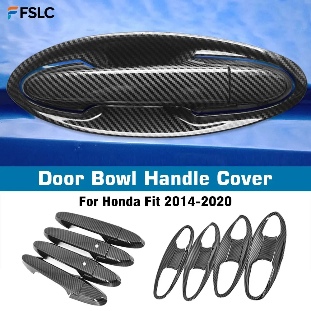 

⭐Genuine⭐ Car Decoration Door Bowl Handle Cover For Honda Fit 2014-2020 Carbon Fiber Cars Accessories Exterior Styling