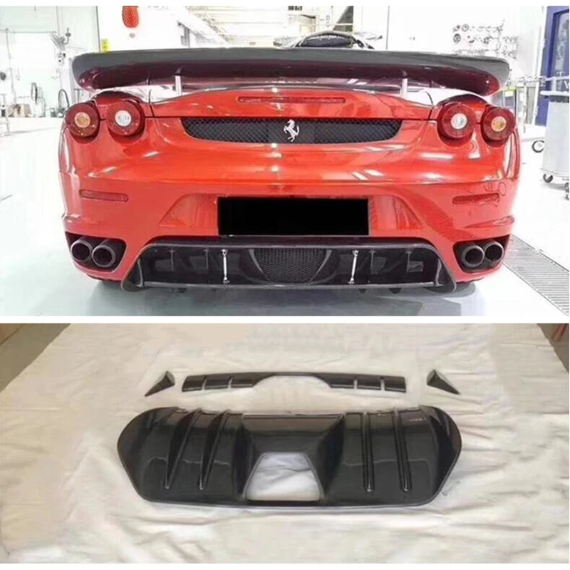 

For Ferrari 430 REAL Carbon Fiber Rear Lip Splitters Diffuser Bumper Spoiler High Quality Car Accessories