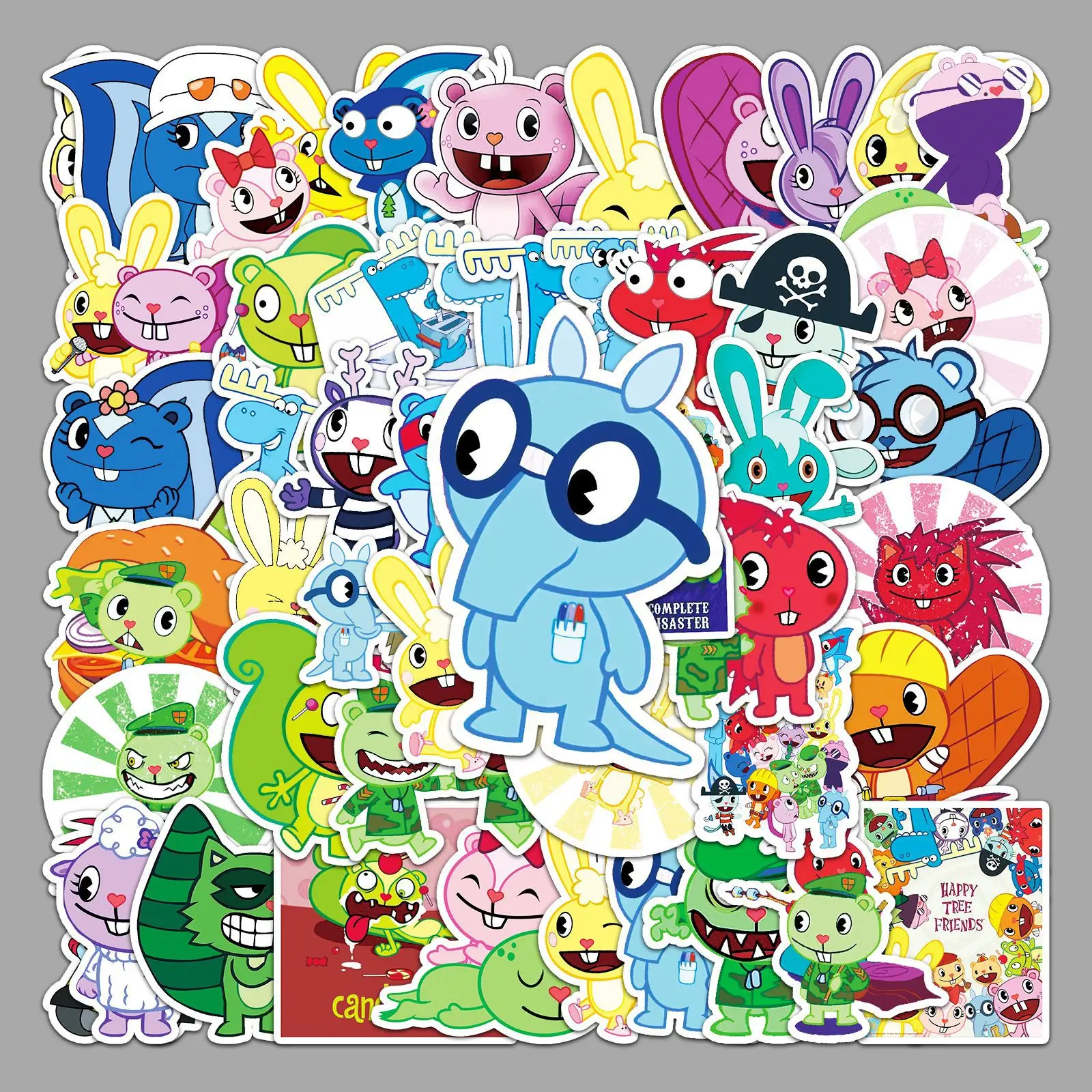 50PCS Kawaii Cartoon Happy Tree Friends Sticker Fun Graffiti