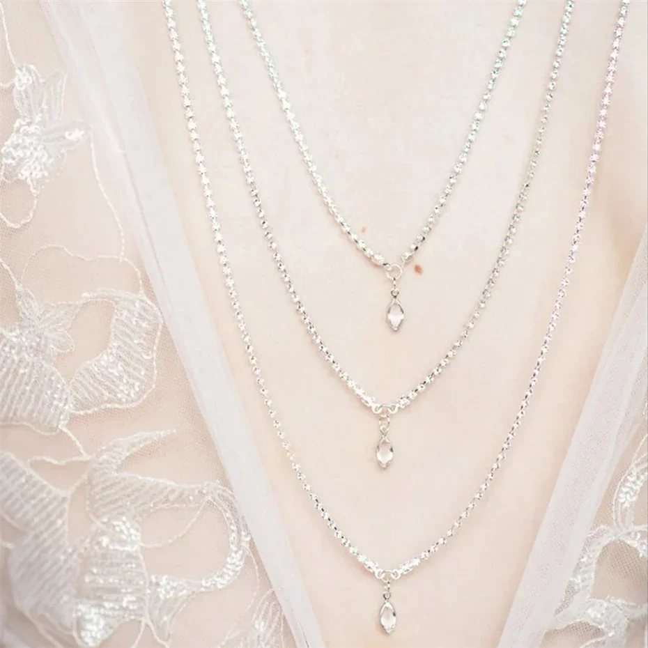 Rhinestone Bridal Backdrop Necklace Crystal Trendy Women Jewelry Body Chain Wedding Backless Party Dress Back Necklace Gift