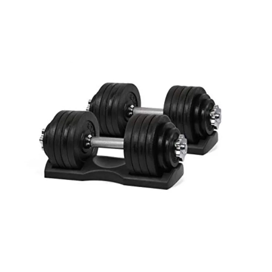105–200 Pfund verstellbare Hanteln (105 Pfund schwarz mit Tabletts)