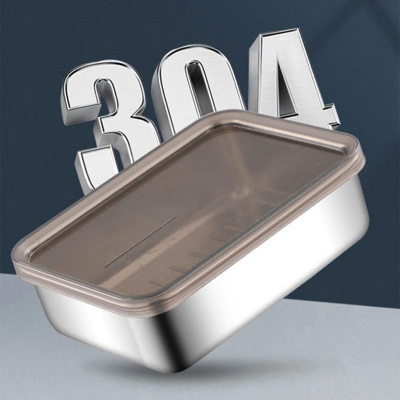 

Stainless Steel Refrigerator Meat Storage Box Food Storage Containers With Lid Refrigerator Organizer Container Kitchen Storage