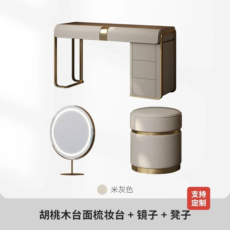 

Light luxury makeup table small apartment walnut marble fashionable modern designer high-end simple new model