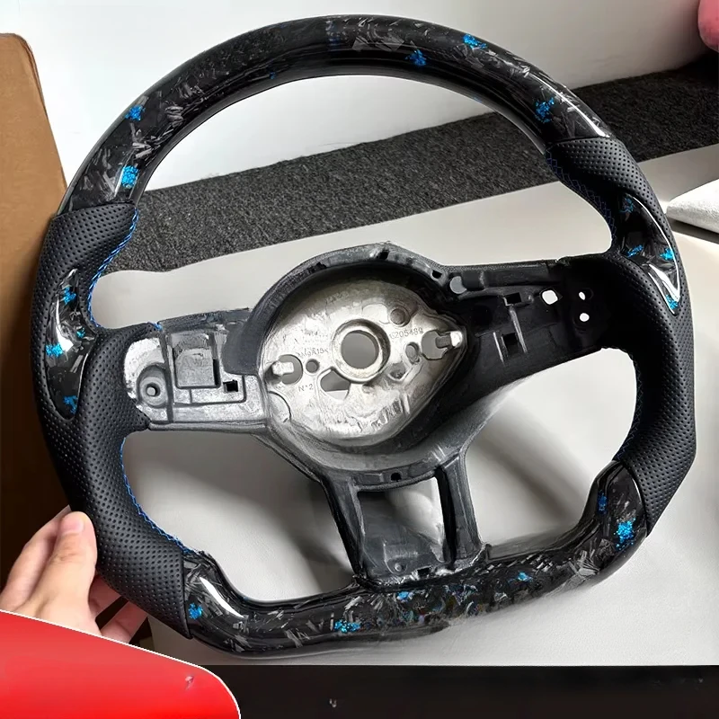 

For VW MK7 MK7.5 GTI GTD R GTE Golf 7 Blue carbon fiber steering wheel, optional paddle shifters version