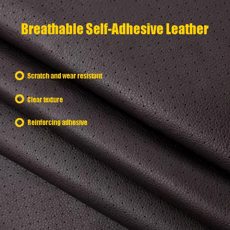 Self-Adhesive Faux Leather Repair Patch Breathable Perforated Leather Repair Sticker for Furniture Sofas Car Seats Office Chairs