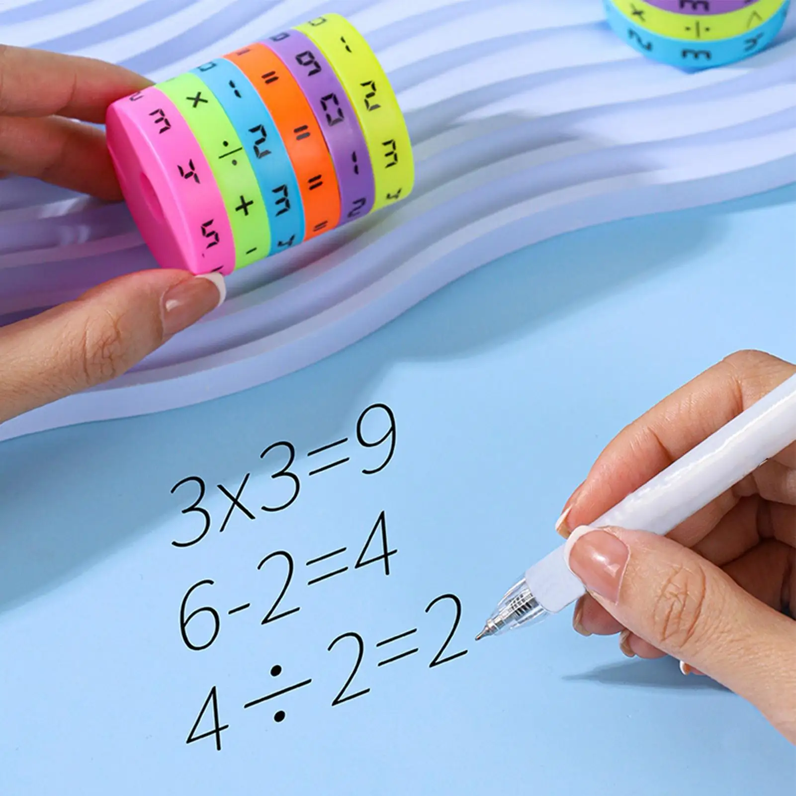 ของเล่นคณิตศาสตร์ทรงกระบอกมหัศจรรย์แบบมอนเตสซอรี่ ลูกบาศก์ตัวเลข ของเล่นฝึกคณิตศาสตร์สำหรับเด็ก เกมนับเลข ปริศนาเสริมพัฒนาการเรียนรู้สำหรับเด็ก